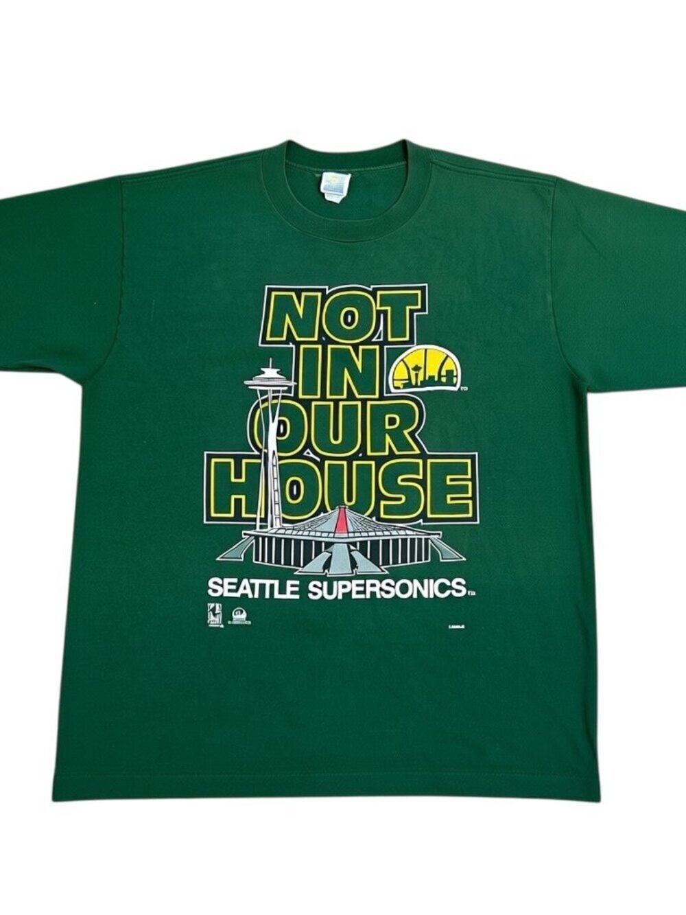Seattle Supersonics 1994 Playoffs "Not in Our House" T-Shirt Size Large